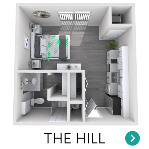 Studio apartment floor plan | Apartments in Grand Rapids, MI | Gateway at Belknap Apartments